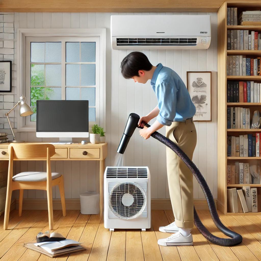 A_realistic_photo_of_a_man_using_a_blower_to_dry_t.jpg